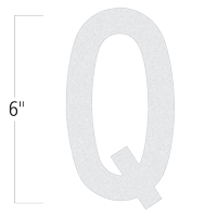 Die-Cut 6 Inch Tall Reflective Letter Q White