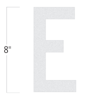 Die-Cut 8 Inch Tall Reflective Letter E White