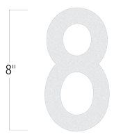 Die-Cut 8 Inch Tall Reflective Number 8 White