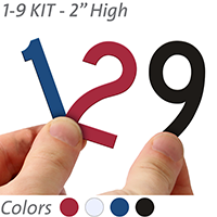 2 inch Die Cut Magnetic Number Kit, 4 Colors