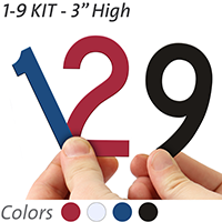 3 inch Die Cut Magnetic Number Kit, 4 Colors