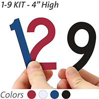 4 inch Die Cut Magnetic Number Kit, 4 Colors