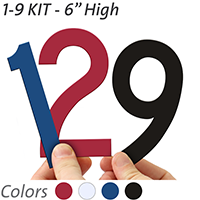 6 inch Die Cut Magnetic Number Kit, 4 Colors