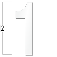 2 inch Die-Cut Magnetic Number - 1, White