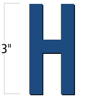 3 inch Die-Cut Magnetic Letter - H, Blue