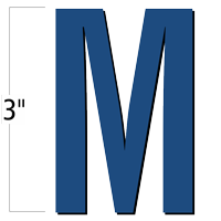 3 inch Die-Cut Magnetic Letter - M, Blue