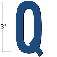 3 inch Die-Cut Magnetic Letter - Q, Blue