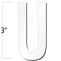 3 inch Die-Cut Magnetic Letter - U, White