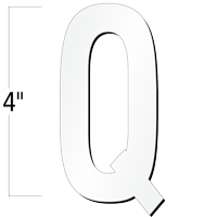 4 inch Die-Cut Magnetic Letter - Q, White