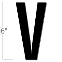 6 inch Die-Cut Magnetic Letter - V, Black