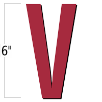 6 inch Die-Cut Magnetic Letter - V, Red