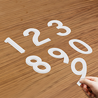 Die Cut Reflective Numbers Set 6 Inch Tall White