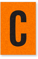 Engineer Grade Vinyl, 1 Inch Letter, Black on Orange, C