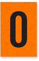 Engineer Grade Vinyl, 1 Inch Letter, Black on Orange, O