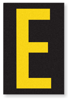 Engineer Grade Vinyl, 3.75 inch Letter, Yellow on Black, E