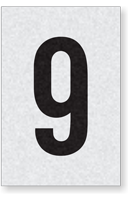 Engineer Grade Vinyl Numbers Letters Black on white 9