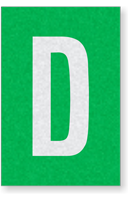 Engineer Grade Vinyl Numbers Letters White on green D