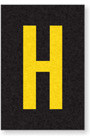 Engineer Grade Vinyl Numbers Letters Yellow on black H