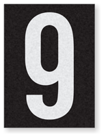 Engineer Grade Vinyl Numbers 1.5" Character White on black 9