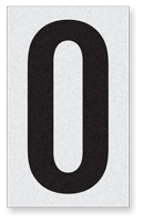 Engineer Grade Vinyl Numbers 2.5" Character Black on white 0