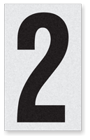 Engineer Grade Vinyl Numbers 2.5" Character Black on white 2