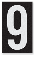 Engineer Grade Vinyl Numbers 2.5" Character White on black 9