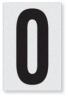 Engineer Grade Vinyl Numbers 3.75" Character Black on white 0