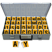 Reflective Vinyl Numbers and Letters Kit 2.5 Inch Tall Black and Yellow