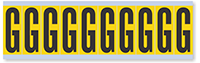 Alphabet 'G' Vinyl Cloth Label, 2 Inch