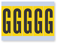 Alphabet 'G' Vinyl Cloth Label, 4 Inch