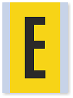 Vinyl Cloth Alphabet 'E' Label, 6 Inch