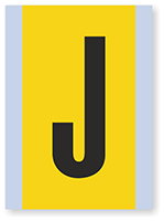 Vinyl Cloth Alphabet 'J' Label, 6 Inch