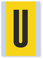 Vinyl Cloth Alphabet 'U' Label, 6 Inch