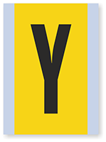 Vinyl Cloth Alphabet 'Y' Label, 6 Inch