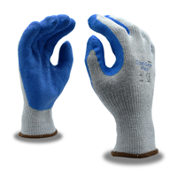 COR-GRIP PRO Premium, 10-Gauge, Gray Polyester/Cotton Shell Gloves With Blue Crinkle Finish Latex Palm Coating
