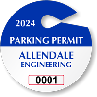 Create Own Circle Parking Permit Hang Tag