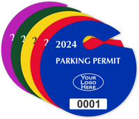 Custom Circle Parking Permit Hang Tag