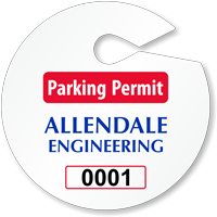 Customizable Circle Parking Permit Hang Tag