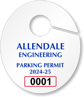Custom Oval Parking Permit Hang Tag