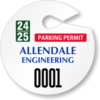 Design Own Circular Parking Permit Hang Tag