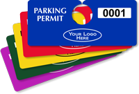 Custom Plastic Horizontal Parking Permit Hang Tag