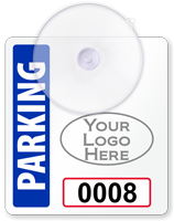 Custom Suction Cup Mini Parking Permits with Logo, Numbering