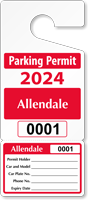 Personalized Perforated Parking Permit