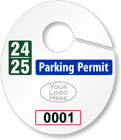 Design Oval Parking Permit Hang Tag with Logo