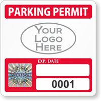 Custom Parking Permit Decals with Tamper Evident Hologram SecuraPass