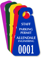 Customizable Triangle Staff Parking Permit Hang Tag