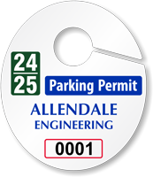 Create Own Oval Parking Permit Hang Tag