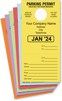Monthly Parking Permit Hang Cardstock Tag