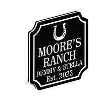 PermaCarve Dated Ranch With Horseshoe Symbol
