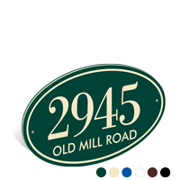 Oval Series Address Plaque With Words